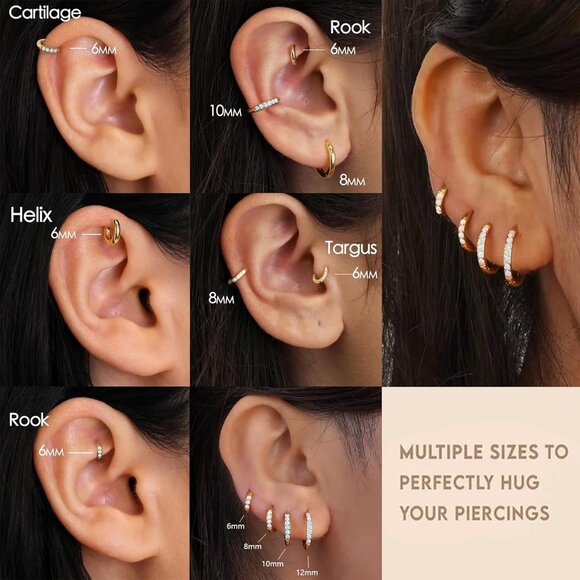 Dainty Opal Hoop Earrings: Medical-Grade Steel for Safe and Stylish Piercings - Picture 5 of 7